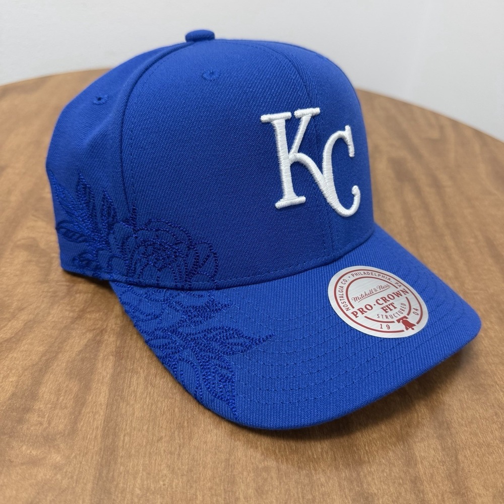 Mitchell & Ness Kansas City Royals A Frame Flowers Adjustable Snapback Hat Cap